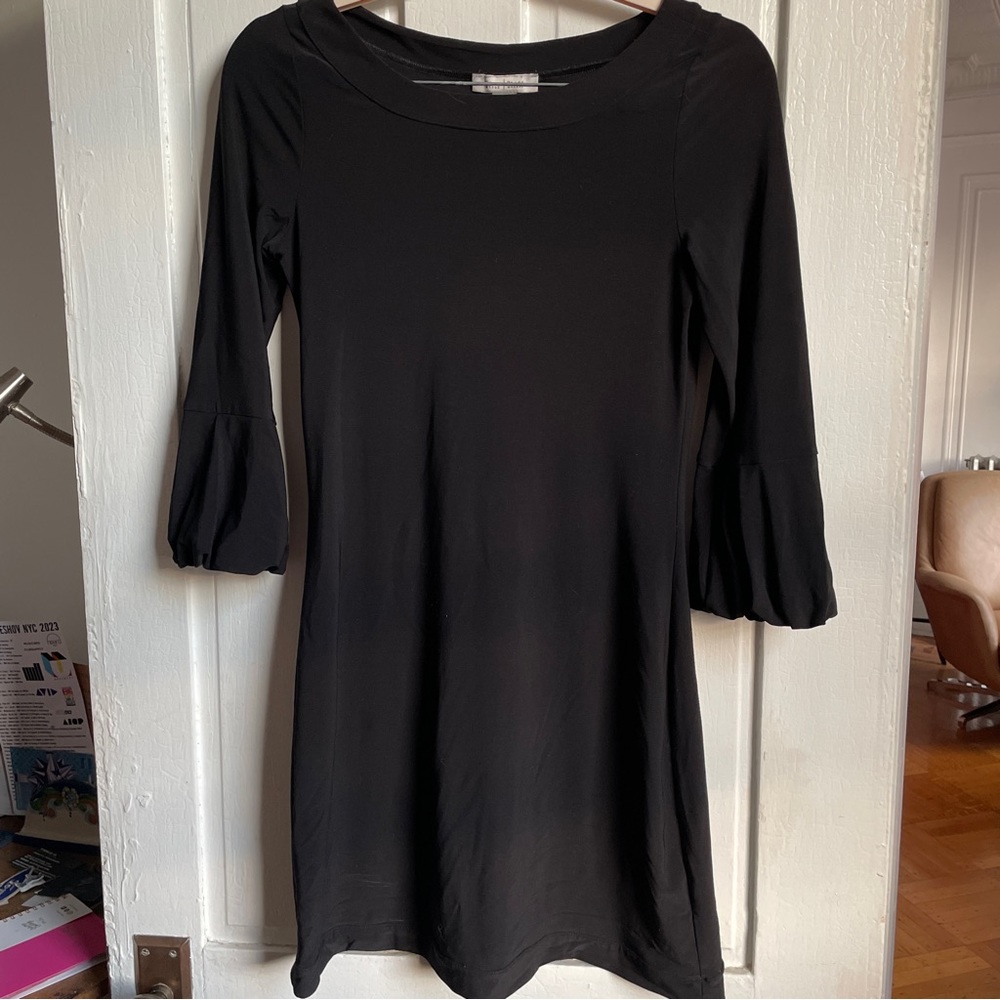 WHBM Black 3/4 Sleeve Mini Dress